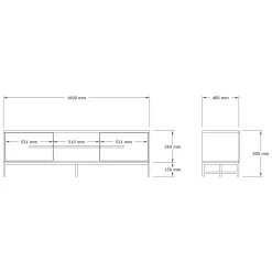 Mobili Porta Tv > Dmora Mobile Porta tv un Ripiano 2 Ante 160x40x50h cm, 4 Vani - Cinaglio Marrone Noce