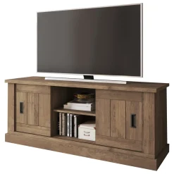 Mobile Porta tv Marrone Noce un Ripiano 2 Ante 45x46x60h cm, 4 Vani - Mesola