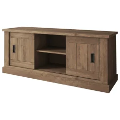 Mobile Porta tv Marrone Noce un Ripiano 2 Ante 45x46x60h cm, 4 Vani - Mesola