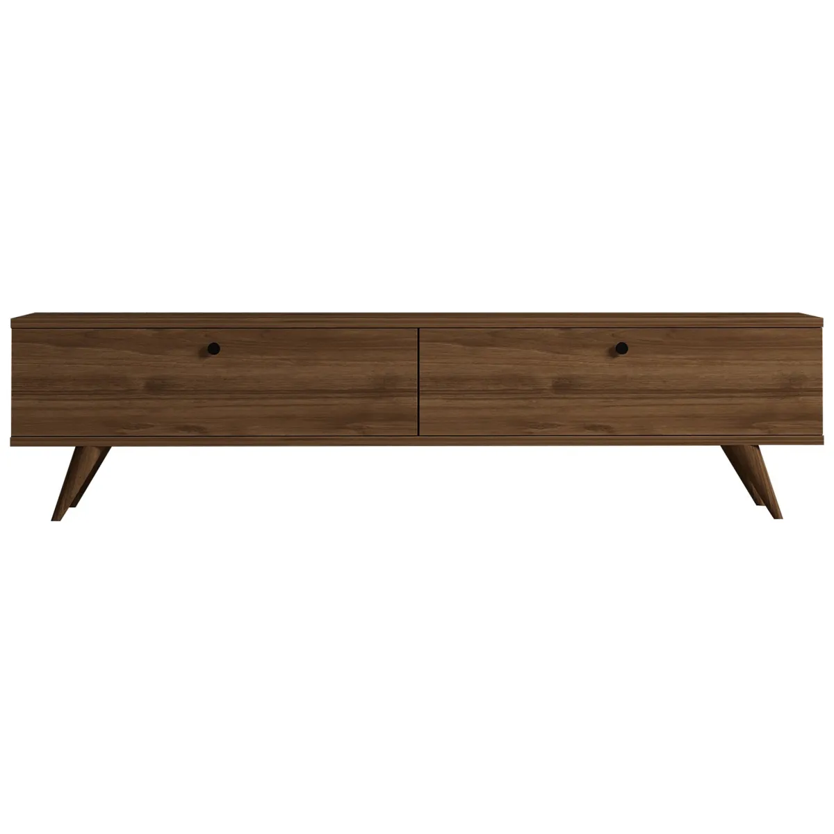 Mobili Porta Tv > Dmora Mobile Porta tv 2 Vani 2 Ante 160x25x40h cm, Apertura a Ribalta - Atestino Marrone Noce