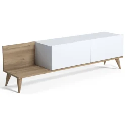 Mobili Porta Tv > Dmora Mobile Porta tv 2 Ante Apertura a Ribalta 152x43x35h cm, Chiusura a Ribalta Marrone Quercia