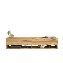 Mobili Porta Tv > Dmora Mobile Porta tv 3 Ripiani Apertura Maniglia 182x44x63h cm, 6 Vani - Vergonte Marrone Quercia