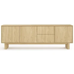 Mobili Porta Tv > Dmora Mobile Porta tv 2 Ripiani 2 Ante 141x30x31h cm, 4 Vani - Olmi Marrone Rovere