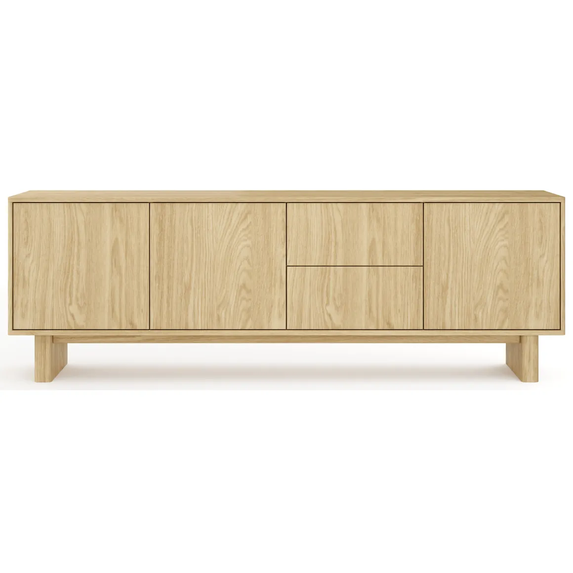 Mobili Porta Tv > Dmora Mobile Porta tv 2 Ripiani 2 Ante 141x30x31h cm, 4 Vani - Olmi Marrone Rovere