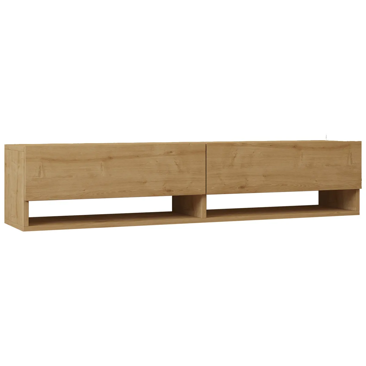 Mobili Porta Tv > Dmora Mobile Porta tv 2 Ripiani 2 Ante 141x30x31h cm, 4 Vani - Olmi Marrone Rovere