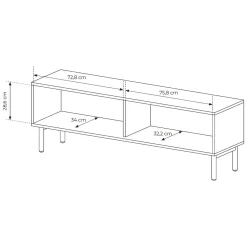 Mobili Porta Tv > Dmora Mobile Porta tv 2 Ripiani 2 Ante 180x47x35h cm, 4 Vani - Cantoira Marrone Rovere