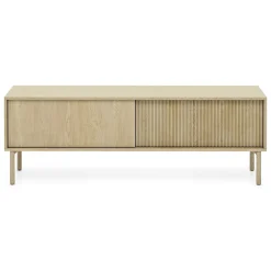 Mobili Porta Tv > Dmora Mobile Porta tv 2 Ripiani 2 Ante 180x47x35h cm, 4 Vani - Cantoira Marrone Rovere