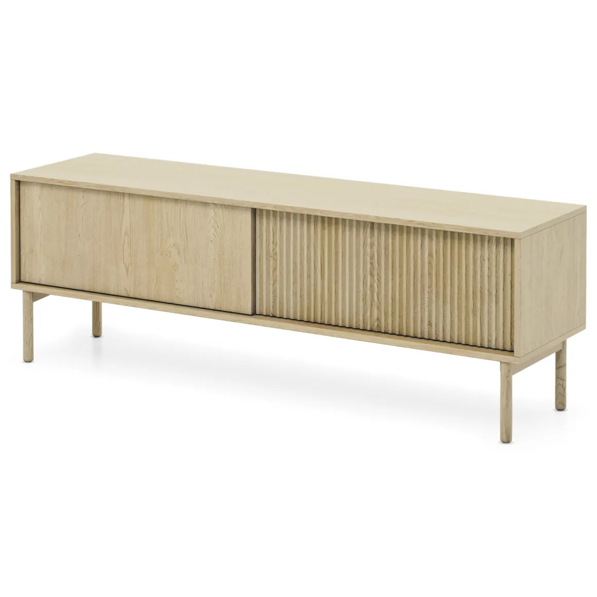 Mobili Porta Tv > Dmora Mobile Porta tv 2 Ripiani 2 Ante 180x47x35h cm, 4 Vani - Cantoira Marrone Rovere