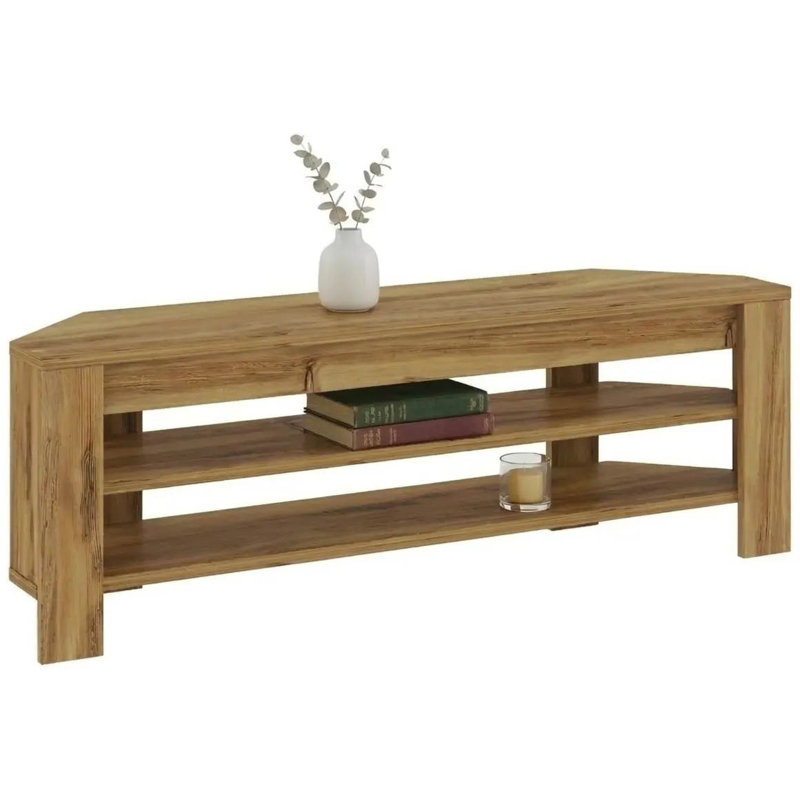 Mobili Porta Tv > Dmora Mobile Porta tv 2 Vani 2 Ante 160x36x45h cm, Apertura a Ribalta - Palmi Marrone Rovere