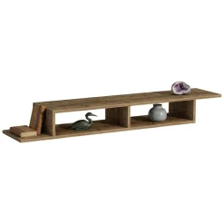 Mobile Porta tv Marrone Rovere 2 Vani Peso Supportato 40 kg 120x30x18h cm, Installazione Sospeso - Ivrea