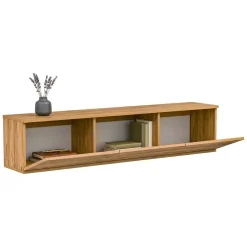 Mobile Porta tv Marrone Rovere 3 Vani 3 Ante 160x32x35h cm, Apertura a Ribalta - Marazzi