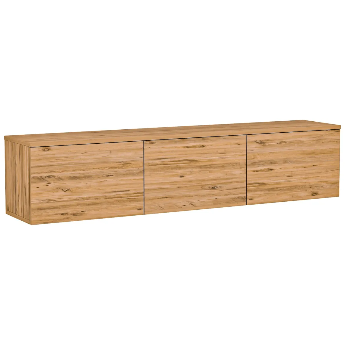 Mobili Porta Tv > Dmora Mobile Porta tv 3 Vani 3 Ante 160x32x35h cm, Apertura a Ribalta - Surrigone Marrone Rovere