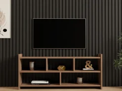 Mobile Porta tv Marrone Rovere 5 Ripiani 5 Vani 118x28x55h cm, Peso Supportato 40 kg - Loreglia