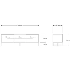Mobile Porta tv Marrone Rovere un Ripiano 2 Ante 160x40x50h cm, 4 Vani - Cinaglio