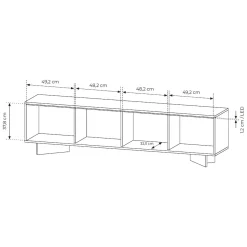 Mobili Porta Tv > Dmora Mobile Porta tv un Ripiano Apertura a Ribalta 138x41x55h cm, Un'anta - Lauria Marrone Rovere