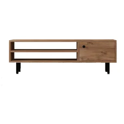 Mobile Porta tv Marrone Rovere un Ripiano Un'anta 120x30x38h cm, 3 Vani - Metomaha