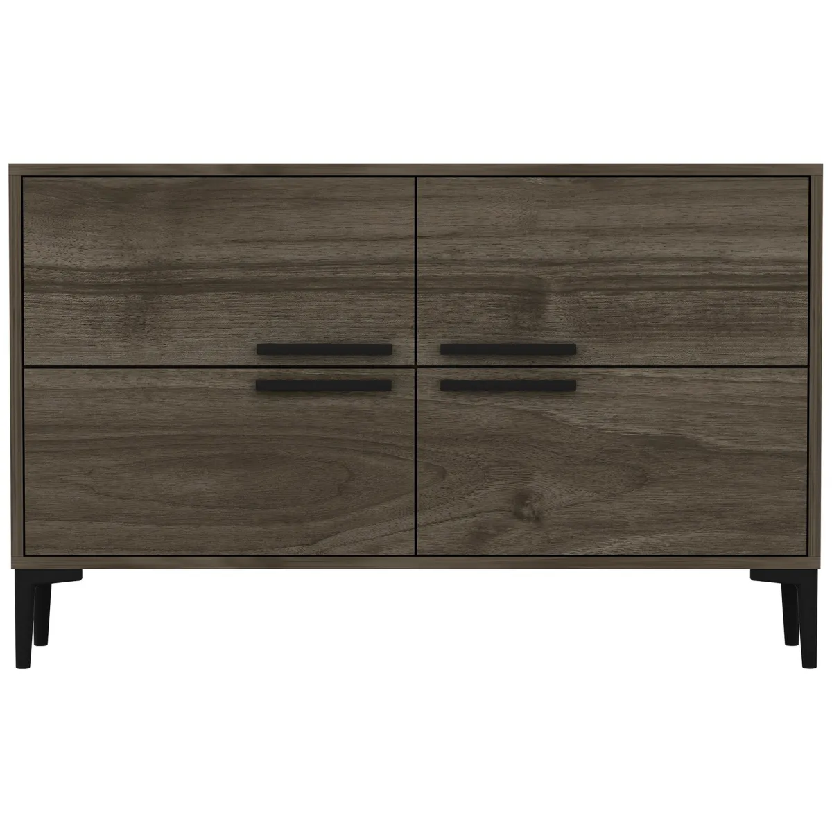 Mobili Porta Tv > Dmora Mobile Porta tv 2 Ripiani 4 Ante 120x30x75h cm, 4 Vani - Luzzi Marrone Scuro