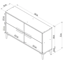 Mobili Porta Tv > Dmora Mobile Porta tv 2 Ripiani 4 Ante 120x30x75h cm, 4 Vani - Luzzi Marrone Scuro