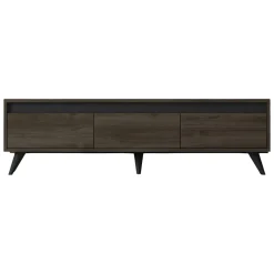 Mobile Porta tv Marrone Scuro 3 Vani 3 Ante 150x30x45h cm, Apertura a Ribalta - Romeno