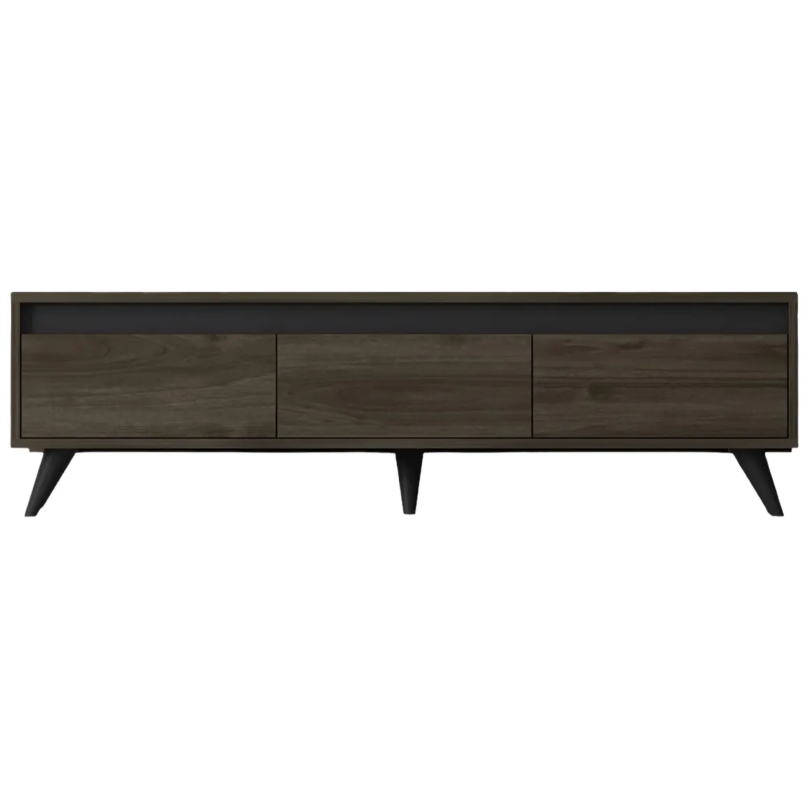 Mobile Porta tv Marrone Scuro 3 Vani 3 Ante 150x30x45h cm, Apertura a Ribalta - Romeno