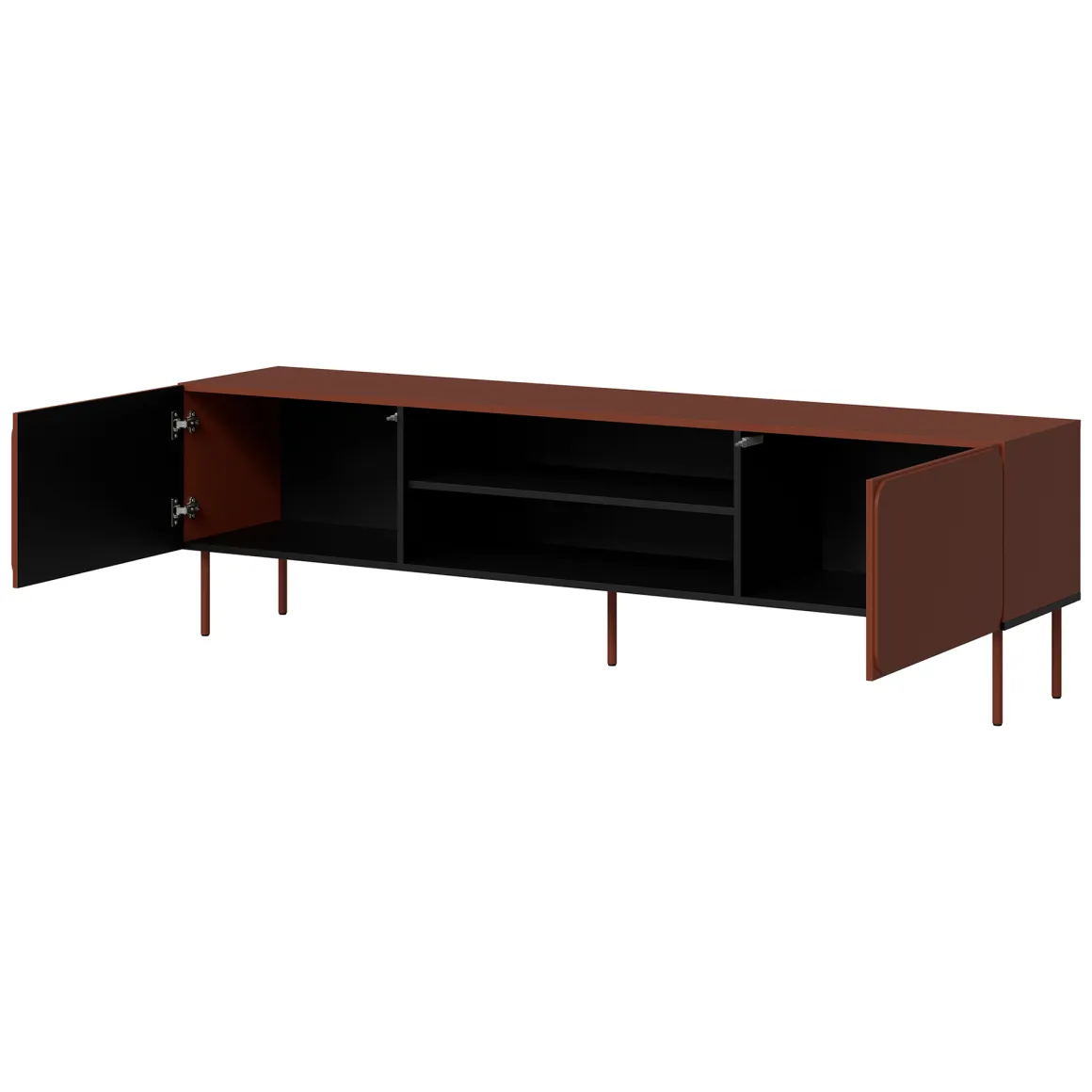 Mobili Porta Tv > Dmora Mobile Porta tv un Ripiano 2 Ante 200x42x60h cm, 4 Vani - Mornago Marrone Terracotta