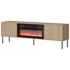 Mobili Porta Tv > Dmora Mobile Porta tv un Ripiano 2 Ante 4180x40x60h cm, con Piedini in Metallo - Rainerio Marrone