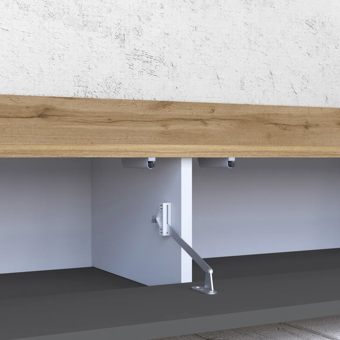 Mobile Porta tv Nero Antracite Marrone Rovere 3 Ripiani 3 Ante 200x35x30h cm, 4 Vani Made in Italy - Oxanna