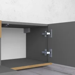 Mobile Porta tv Nero Antracite Marrone Rovere 3 Ripiani 3 Ante 200x35x30h cm, 4 Vani Made in Italy - Oxanna