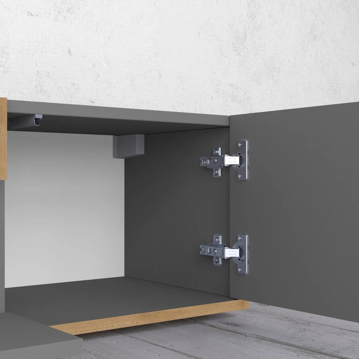 Mobile Porta tv Nero Antracite Marrone Rovere 3 Ripiani 3 Ante 200x35x30h cm, 4 Vani Made in Italy - Oxanna