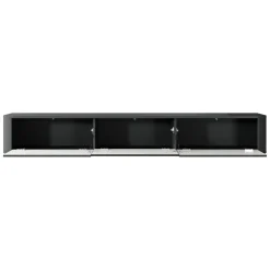 Mobili Porta Tv > Dmora Mobile Porta tv 3 Cassetti un Ripiano 200x34x28h cm, 3 Vani - Kahate Nero