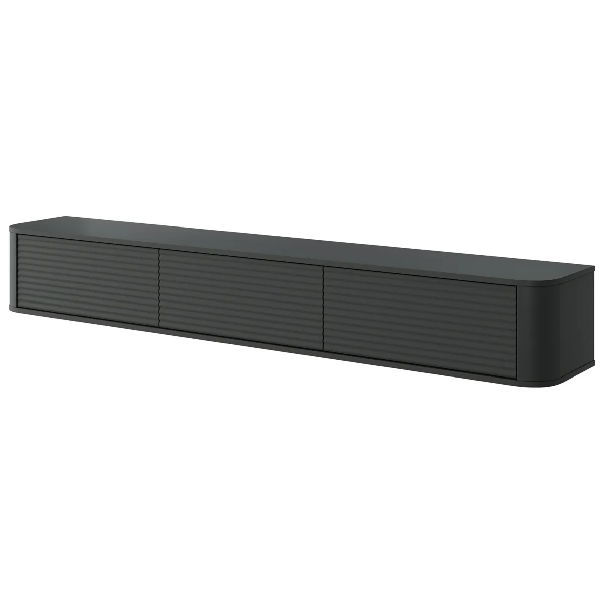 Mobili Porta Tv > Dmora Mobile Porta tv 3 Cassetti un Ripiano 200x34x28h cm, 3 Vani - Kahate Nero