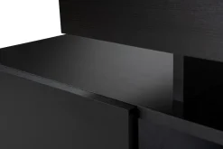 Mobile Porta tv Nero un Ripiano 3 Ante 192x37x53h cm, Luci led Incluse - Trasacco