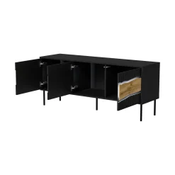 Mobili Porta Tv > Dmora Mobile porta TV Novoli, 144x40 h62 cm, e Rovere Nodi Nero