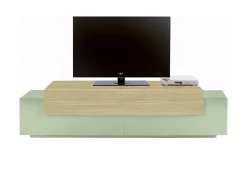 Mobili Porta Tv > Dmora Mobile Porta tv 3 Ripiani 4 Vani 200x45x51.5h cm, 3 Ante - Cassino Verde