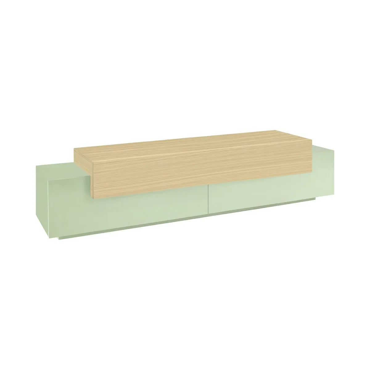 Mobili Porta Tv > Dmora Mobile Porta tv 3 Ripiani 4 Vani 200x45x51.5h cm, 3 Ante - Cassino Verde