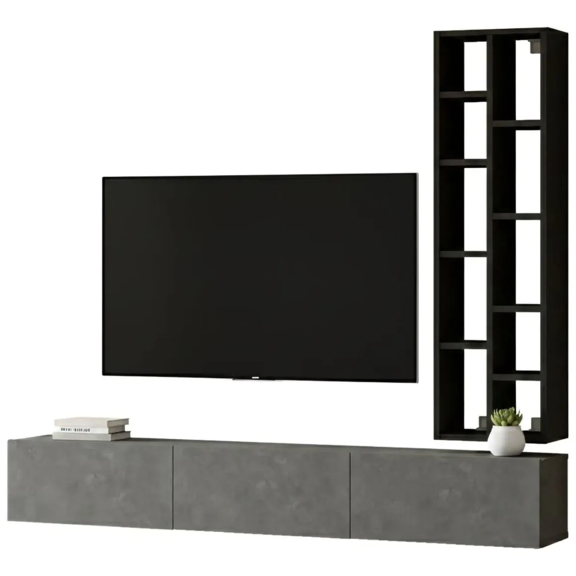 Mobile salotto 3 ante 174cm argento e nero - Sardegna