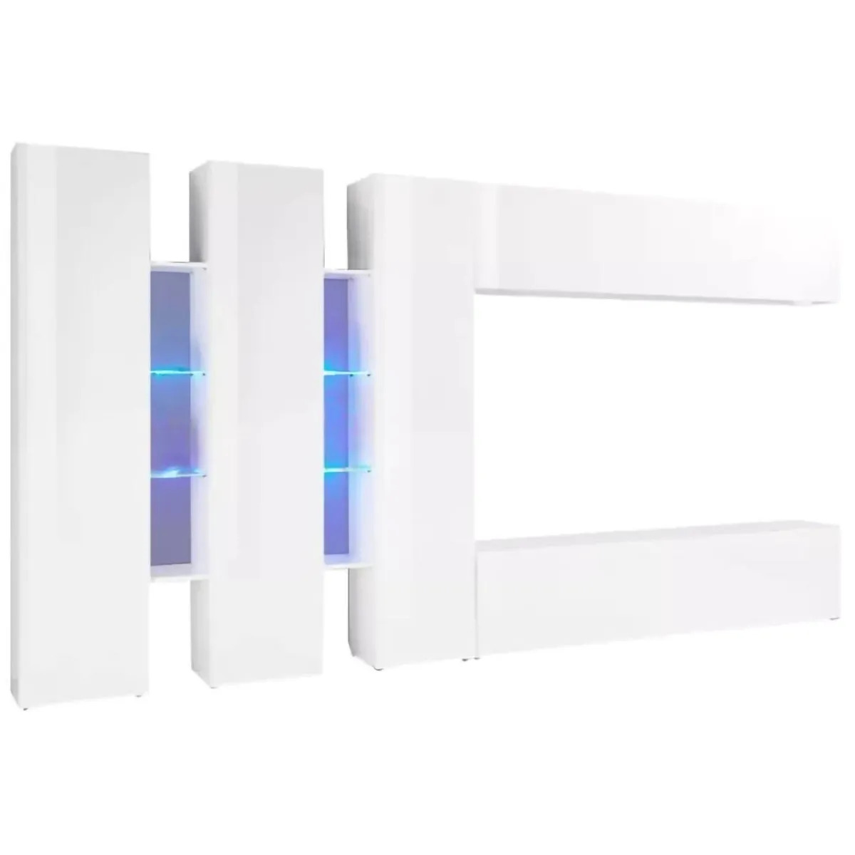 Salotto|Pareti Attrezzate > Dmora Mobile salotto moderno 340cm - Carretto Bianco Lucido