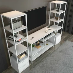 Mobile salotto modulabile 198cm bianco - Felion