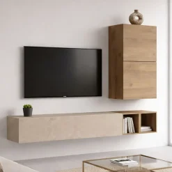 Mobile salotto multifunzione 194cm noce e grigio - Humberto