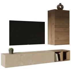 Mobile salotto multifunzione 194cm noce e grigio - Humberto