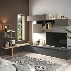 Mobile salotto multifunzione 276cm bronzo e antracite - Polo