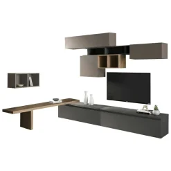 Mobile salotto multifunzione 276cm bronzo e antracite - Polo