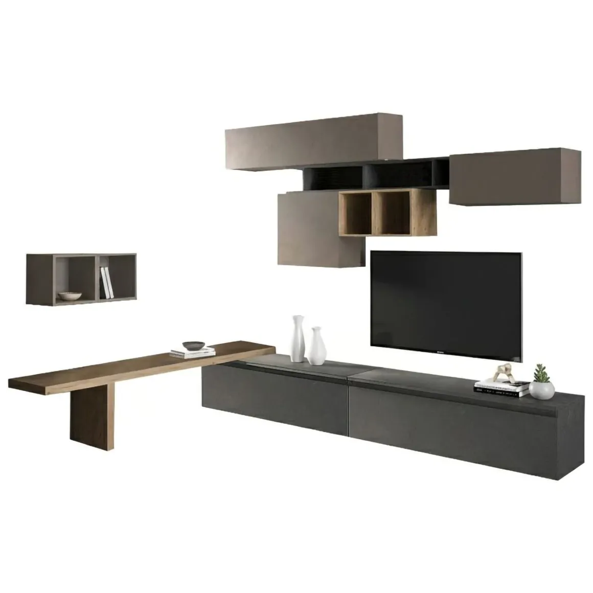 Mobile salotto multifunzione 276cm bronzo e antracite - Polo