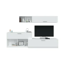Mobile salotto 6 ripiani 260cm bianco - Vobarno