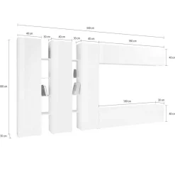 Mobile salotto smart 340cm antracite - Carretto