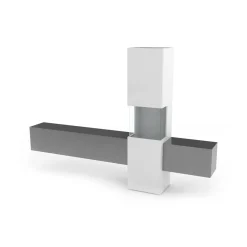 Salotto > Dmora Mobile salotto smart 265cm bianco lucido e ardesia - Abramo Grigio Ardesia, Bianco Lucido