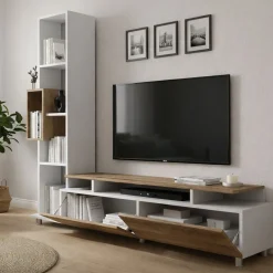 Mobile soggiorno classico 160cm bianco e noce - Biskek