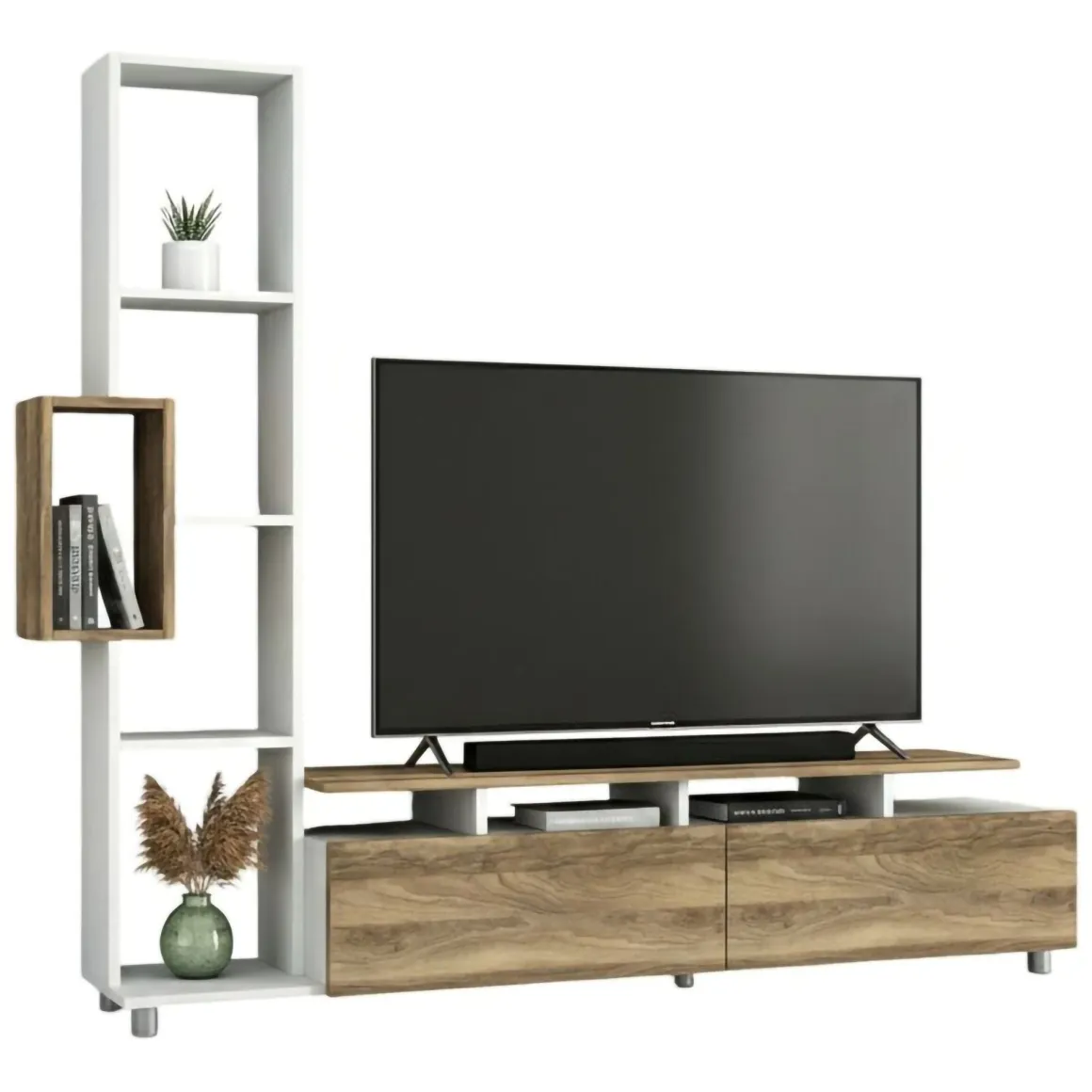 Mobile soggiorno classico 160cm bianco e noce - Biskek