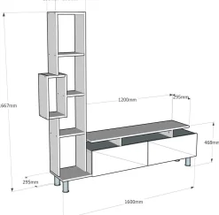 Mobile soggiorno classico 160cm bianco e noce - Biskek