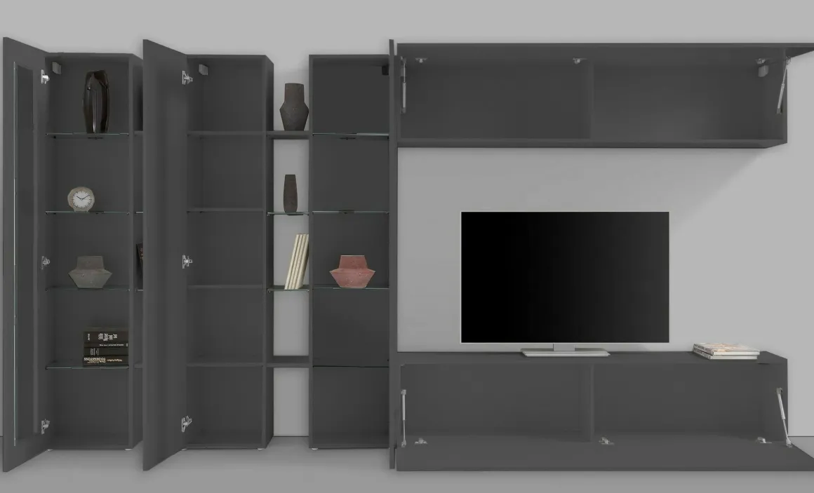 Mobile soggiorno classico 340cm antracite - Atta